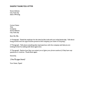 27 Printable Thank You Letter To Employer Forms and Templates ...