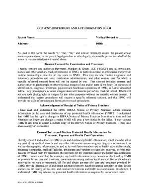 HMG Medical Consent and Authorization Form