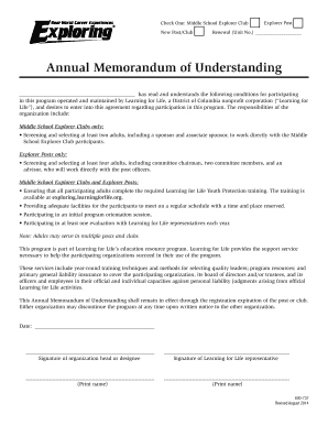 Exploring Program Memorandum of Understanding