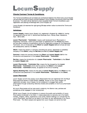 Locum Supply Client Contract Terms & Conditions