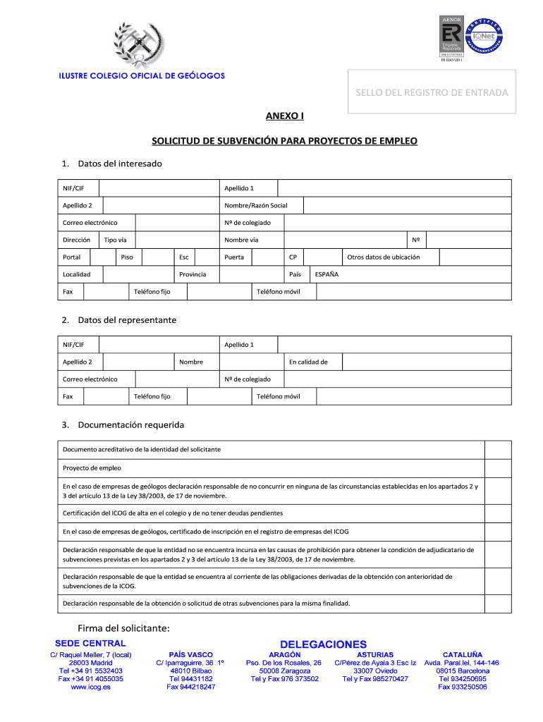 PLAN DE EMPLEO DEL ILUSTRE COLEGIO OFICIAL DE GELOGOS 2012 2014 APROBADO JG SEPT 2012 Vista previa en la página 1