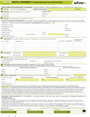 Master Rental Agreement