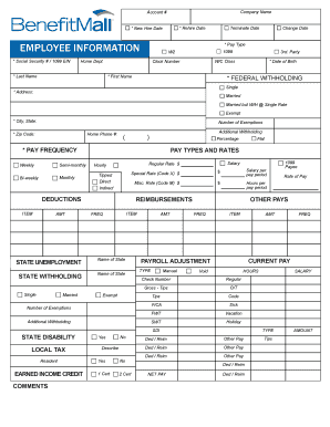 Employee Payroll Information Form
