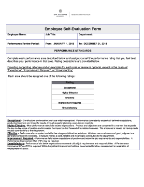 Employee Self-Evaluation Form