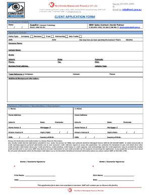 Client Application Form