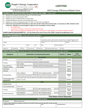2015 Energy Efficiency Rebate Form