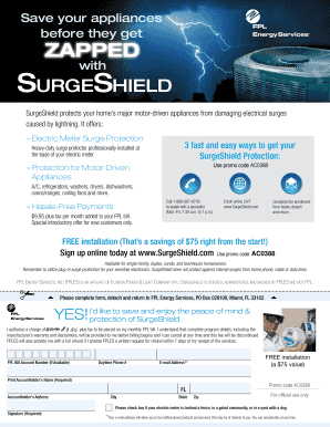 SurgeShield Appliance Protection Enrollment Form