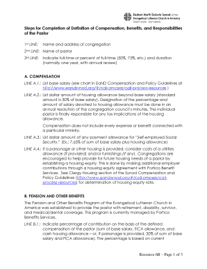 Pastor Compensation and Benefits Agreement