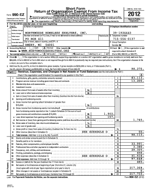 IRS Form 990-EZ 2012