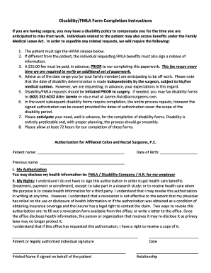 Disability/FMLA Form Completion Instructions