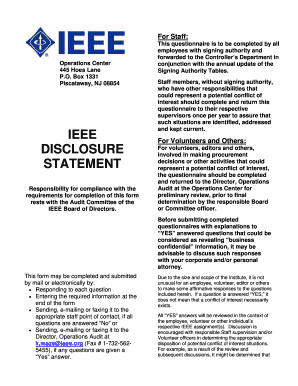 IEEE Conflict of Interest Disclosure Statement
