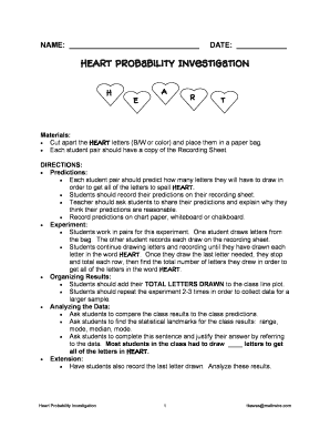 Heart Probability Investigation Worksheet