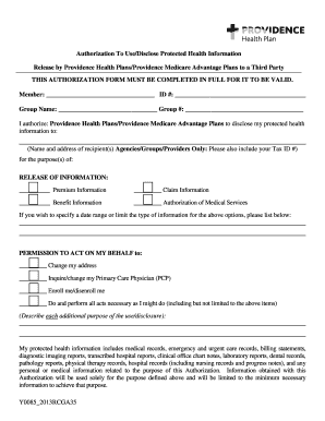 Authorization To Use/Disclose Protected Health Information