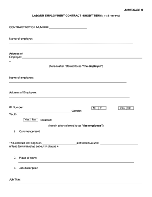 LABOUR EMPLOYMENT CONTRACT -SHORT TERM