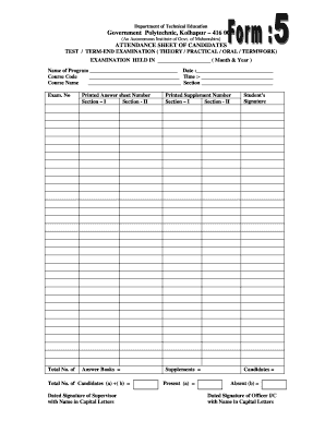 Government Polytechnic Attendance Sheet