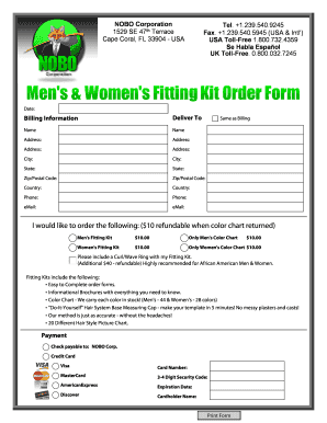 NOBO Hair System Order Form