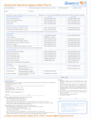 Quamnet Services Application Form
