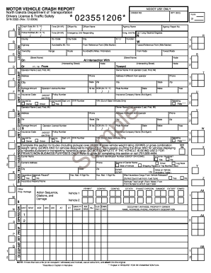 North Dakota Motor Vehicle Crash Report