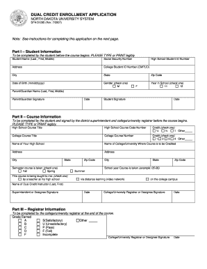 Dual Credit Enrollment Application