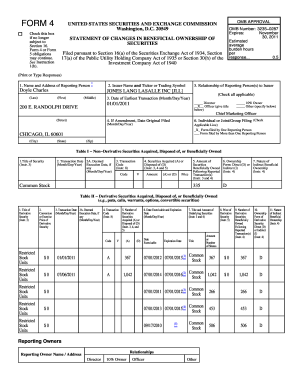 Form 4 Statement of Changes in Beneficial Ownership