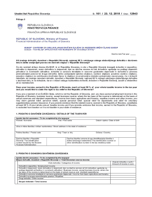 EU/EEA Tax Relief Application for Slovenia