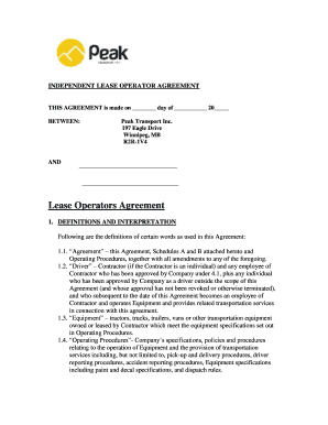 Independent Lease Operator Agreement