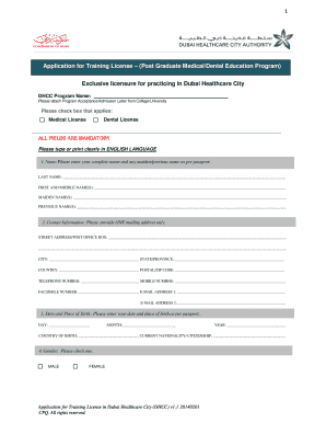 Application for Training License in Dubai Healthcare City