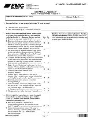 Life Insurance Application Part II