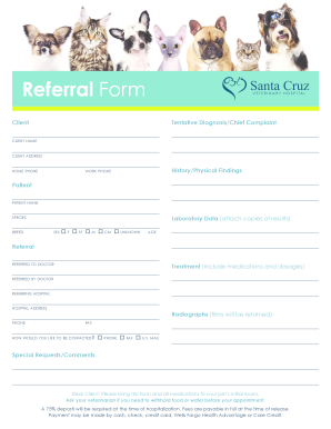 Veterinary Referral Form