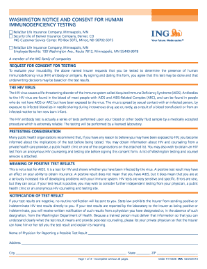 Washington HIV Testing Consent Form