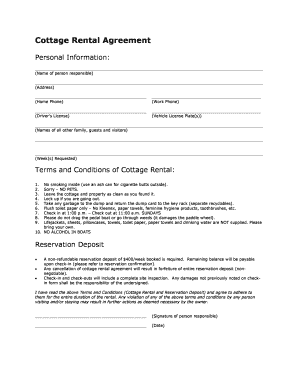 Cottage Rental Agreement