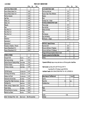 Lucis Press Order Form