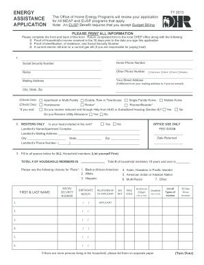 Maryland Energy Assistance Program Application