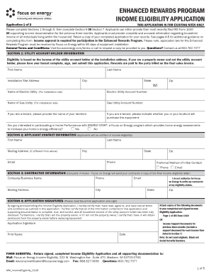 Enhanced Rewards Program Income Eligibility Application