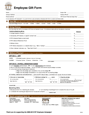 Employee Gift Form