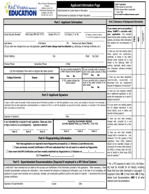 West Virginia Educator Licensure Application