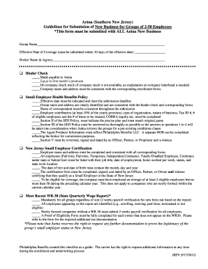 Aetna New Business Submission Guidelines