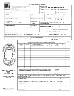 Dentist's Treatment Authorization Form