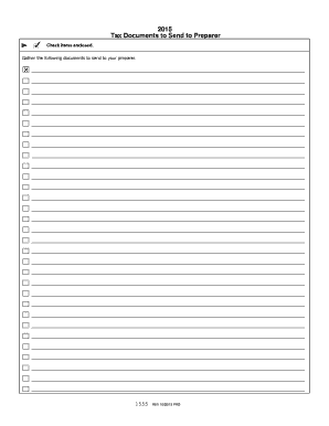 2015 Tax Organizer Form