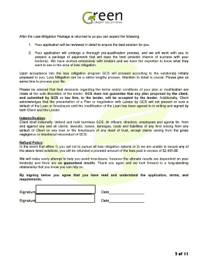 Green Credit Solutions Loan Modification Application