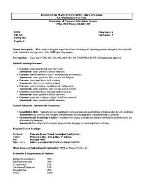 fillable online bmcc cuny sample syllabus borough of syllabus sample