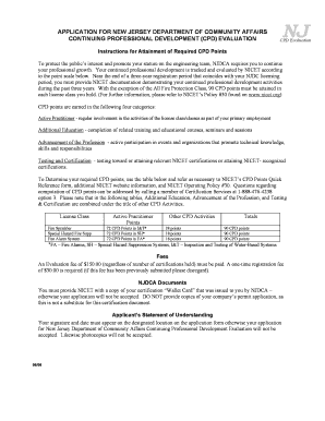 New Jersey CPD Evaluation Application