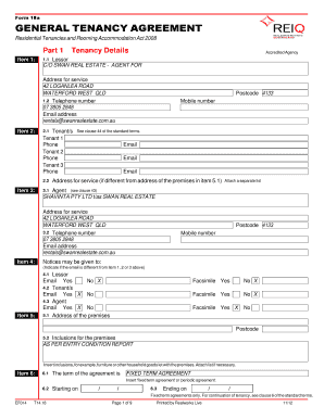 Queensland Residential Tenancy Agreement