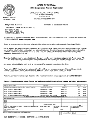 Georgia Corporation Annual Registration