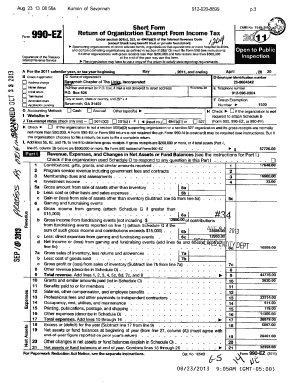 Form 990-EZ Tax Return