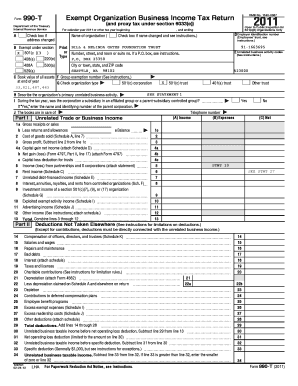 Form 990-T Exempt Organization Business Income Tax Return