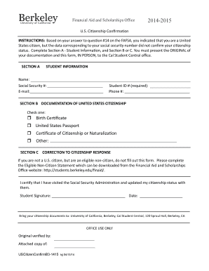 U.S. Citizenship Confirmation Form