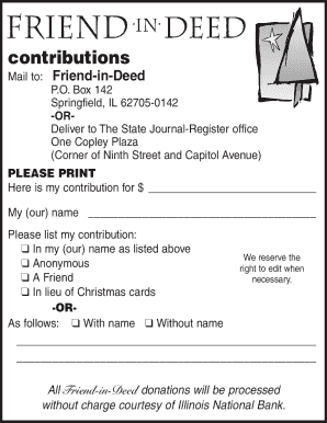 Friend-in-Deed Donation Form