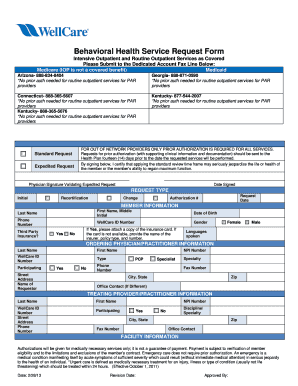 Behavioral Health Service Request Form
