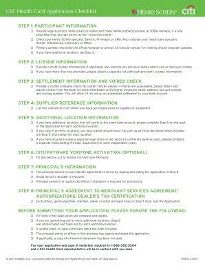 Citi Health Card Participating Provider Application